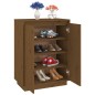 vidaXL Armario zapatero madera maciza de pino marrón miel 60x35x80 cm