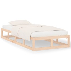 vidaXL Estructura de cama madera maciza individual pequeña 75x190 cm