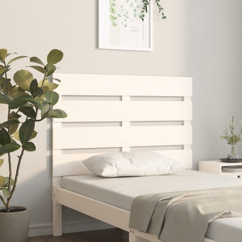 vidaXL Cabecero madera maciza de pino blanco 90x3x80 cm vidaXL Cabecero madera maciza de pino blanco 90x3x80 cm