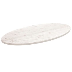 vidaXL Tablero de mesa ovalado madera maciza pino blanco 110x55x2,5 cm