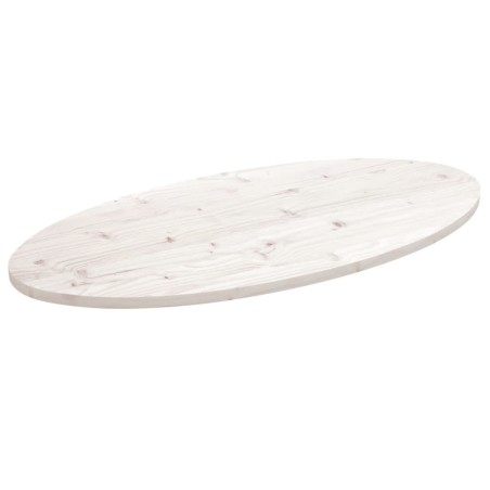 vidaXL Tablero de mesa ovalado madera maciza pino blanco 110x55x2,5 cm