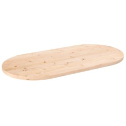vidaXL Tablero de mesa ovalado madera maciza de pino 100x50x2,5 cm