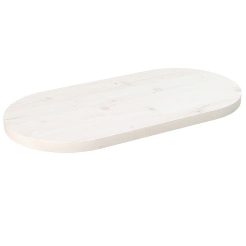 vidaXL Tablero de mesa ovalado madera maciza pino blanco 60x30x2,5 cm vidaXL Tablero de mesa ovalado madera maciza pino blanco 60x30x2,5 cm