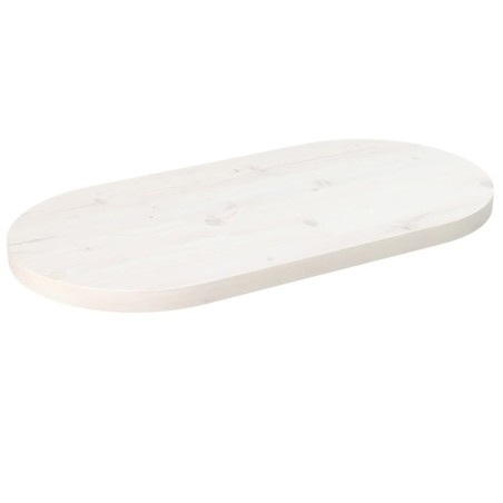 vidaXL Tablero de mesa ovalado madera maciza pino blanco 60x30x2,5 cm