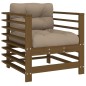 vidaXL Sillones de jardín cojines 2 uds madera maciza pino marrón miel vidaXL Sillones de jardín cojines 2 uds madera maciza pino marrón miel