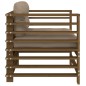 vidaXL Sillones de jardín cojines 2 uds madera maciza pino marrón miel vidaXL Sillones de jardín cojines 2 uds madera maciza pino marrón miel