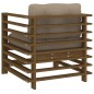 vidaXL Sillones de jardín cojines 2 uds madera maciza pino marrón miel vidaXL Sillones de jardín cojines 2 uds madera maciza pino marrón miel