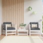 vidaXL Sillones de jardín con cojines 2 uds madera maciza pino blanco vidaXL Sillones de jardín con cojines 2 uds madera maciza pino blanco
