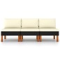 vidaXL Sofás centrales 3 uds ratán sintético y madera de eucalipto vidaXL Sofás centrales 3 uds ratán sintético y madera de eucalipto