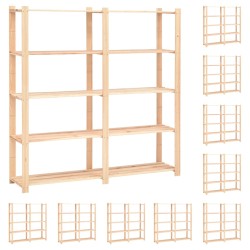 vidaXL Estantería 5 niveles 10 unidades madera pino maciza 500 kg 