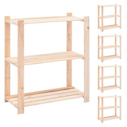 vidaXL Estantería 5 niveles 3 unidades madera pino maciza 150 kg