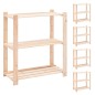 vidaXL Estantería 5 niveles 3 unidades madera pino maciza 150 kg vidaXL Estantería 5 niveles 3 unidades madera pino maciza 150 kg