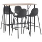 vidaXL Juego de mesa alta y taburetes 5 piezas tela gris oscuro
