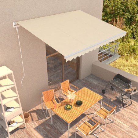 vidaXL Toldo automático retráctil color crema 400x300 cm