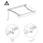 vidaXL Toldo automático retráctil color crema 400x300 cm vidaXL Toldo automático retráctil color crema 400x300 cm