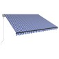 vidaXL Toldo con LED y sensor de viento azul y blanco 350x250 cm vidaXL Toldo con LED y sensor de viento azul y blanco 350x250 cm