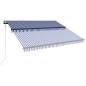 vidaXL Toldo con LED y sensor de viento azul y blanco 350x250 cm vidaXL Toldo con LED y sensor de viento azul y blanco 350x250 cm