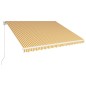 vidaXL Toldo manual retráctil amarillo y blanco 400x300 cm vidaXL Toldo manual retráctil amarillo y blanco 400x300 cm