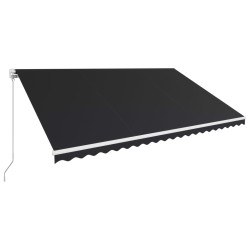 vidaXL Toldo retráctil manual gris antracita 500x300 cm