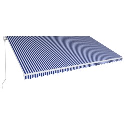 vidaXL Toldo manual retráctil azul y blanco 600x300 cm