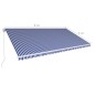vidaXL Toldo manual retráctil azul y blanco 600x300 cm