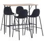 vidaXL Juego de mesa alta y taburetes 5 piezas tela negra vidaXL Juego de mesa alta y taburetes 5 piezas tela negra