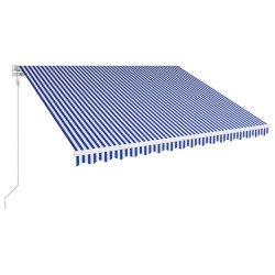 vidaXL Toldo automático retráctil azul y blanco 400x300 cm