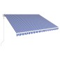vidaXL Toldo automático retráctil azul y blanco 400x300 cm vidaXL Toldo automático retráctil azul y blanco 400x300 cm