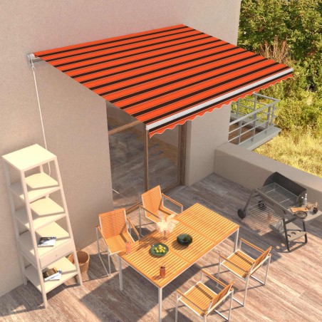 vidaXL Toldo manual retráctil naranja y marrón 400x300 cm
