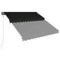 vidaXL Toldo retráctil LED y sensor de viento gris antracita 350x250cm vidaXL Toldo retráctil LED y sensor de viento gris antracita 350x250cm