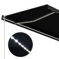 vidaXL Toldo retráctil LED y sensor de viento gris antracita 350x250cm vidaXL Toldo retráctil LED y sensor de viento gris antracita 350x250cm