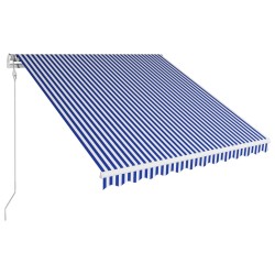 vidaXL Toldo automático retráctil azul y blanco 350x250 cm 