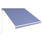 vidaXL Toldo automático retráctil azul y blanco 350x250 cm vidaXL Toldo automático retráctil azul y blanco 350x250 cm