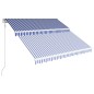 vidaXL Toldo automático retráctil azul y blanco 350x250 cm vidaXL Toldo automático retráctil azul y blanco 350x250 cm