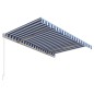 vidaXL Toldo automático retráctil azul y blanco 350x250 cm vidaXL Toldo automático retráctil azul y blanco 350x250 cm