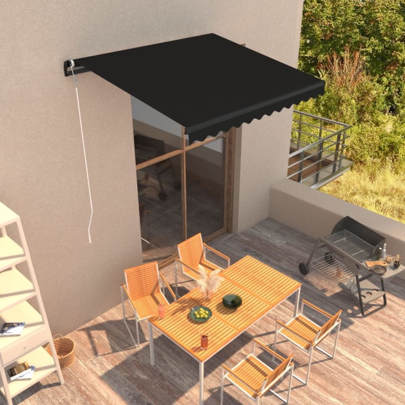 vidaXL Toldo retráctil automático gris antracita 300x250 cm vidaXL Toldo retráctil automático gris antracita 300x250 cm
