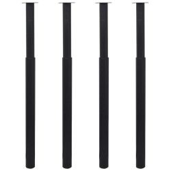 vidaXL Patas de mesa telescópicas 4 unidades negro 710 mm-1100 mm