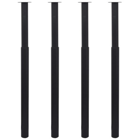 vidaXL Patas de mesa telescópicas 4 unidades negro 710 mm-1100 mm