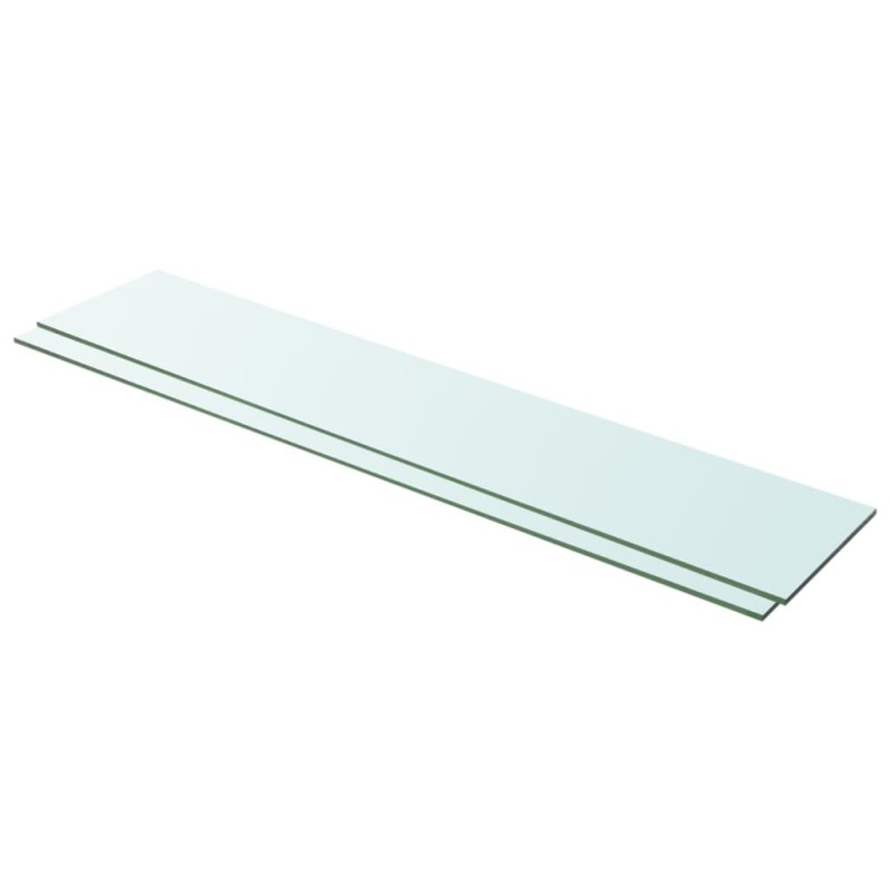 vidaXL Estantes 2 unidades panel de vidrio transparente 100x20 cm vidaXL Estantes 2 unidades panel de vidrio transparente 100x20 cm
