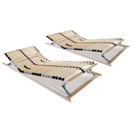 vidaXL Somieres de cama 2 uds con 28 láminas 7 zonas 80x200 cm