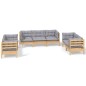 vidaXL Juego de muebles de jardín 7 pzas y cojines madera maciza pino vidaXL Juego de muebles de jardín 7 pzas y cojines madera maciza pino
