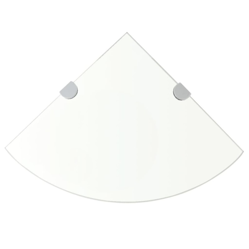 vidaXL Estantes esquina 2 uds soportes cromados transparente 25x25 cm vidaXL Estantes esquina 2 uds soportes cromados transparente 25x25 cm