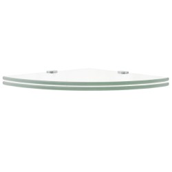 vidaXL Estantes esquina 2 uds soportes cromados transparente 25x25 cm