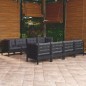 vidaXL Juego de muebles de jardín 9 pzas y cojines madera maciza pino vidaXL Juego de muebles de jardín 9 pzas y cojines madera maciza pino