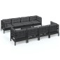 vidaXL Juego de muebles de jardín 9 pzas y cojines madera maciza pino vidaXL Juego de muebles de jardín 9 pzas y cojines madera maciza pino