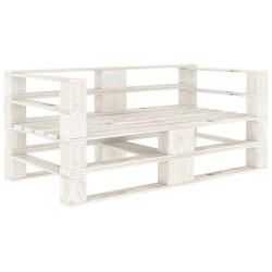vidaXL Sofá de palets de jardín 2 plazas madera blanco
