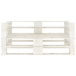 vidaXL Sofá de palets de jardín 2 plazas madera blanco