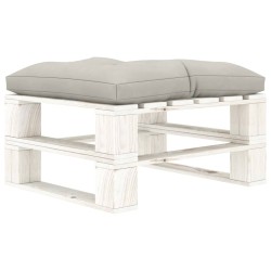vidaXL Otomana de palets para jardín madera con cojín gris taupe