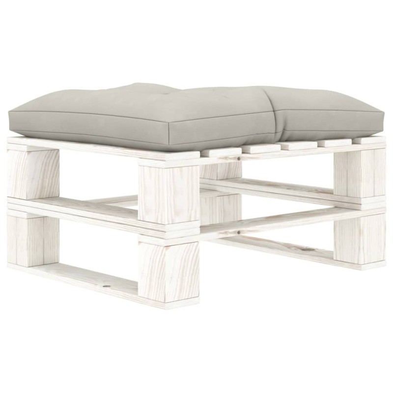 vidaXL Otomana de palets para jardín madera con cojín gris taupe vidaXL Otomana de palets para jardín madera con cojín gris taupe