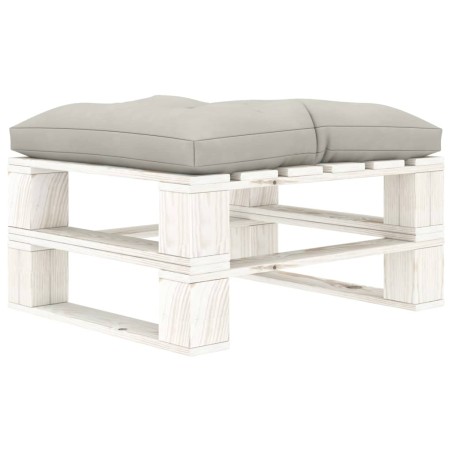 vidaXL Otomana de palets para jardín madera con cojín gris taupe
